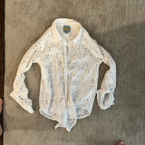C&C California White Eyelet Kids Button Down Shirt